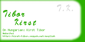 tibor kirst business card